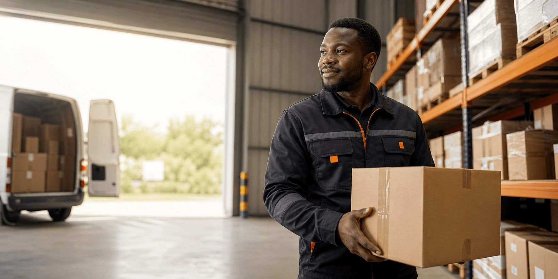 Agent WARA Logistique prenant en charge un colis